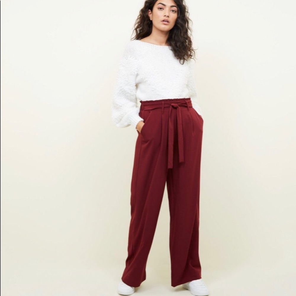 New Look NWT Tie Waist Wide Leg Trouser